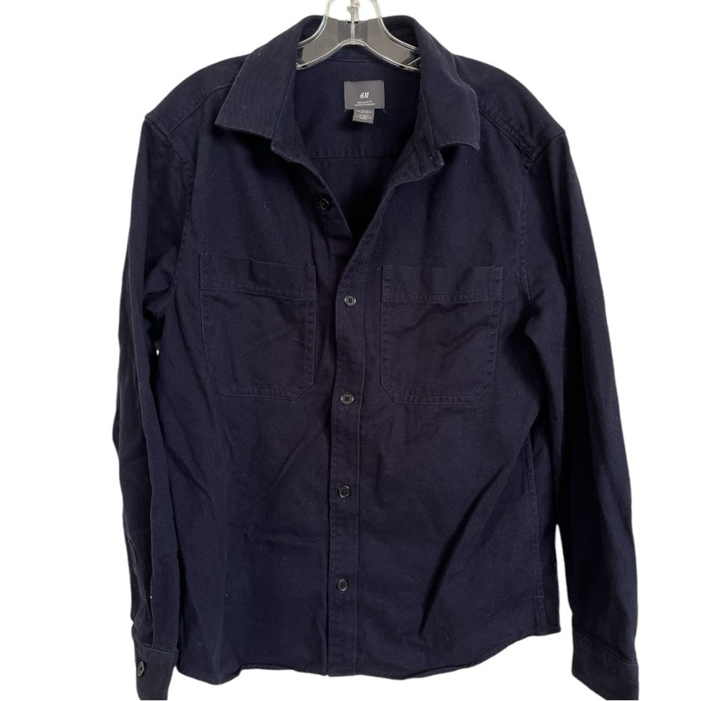 H&M heavyweight shacket size M. Navy NWOT B-16